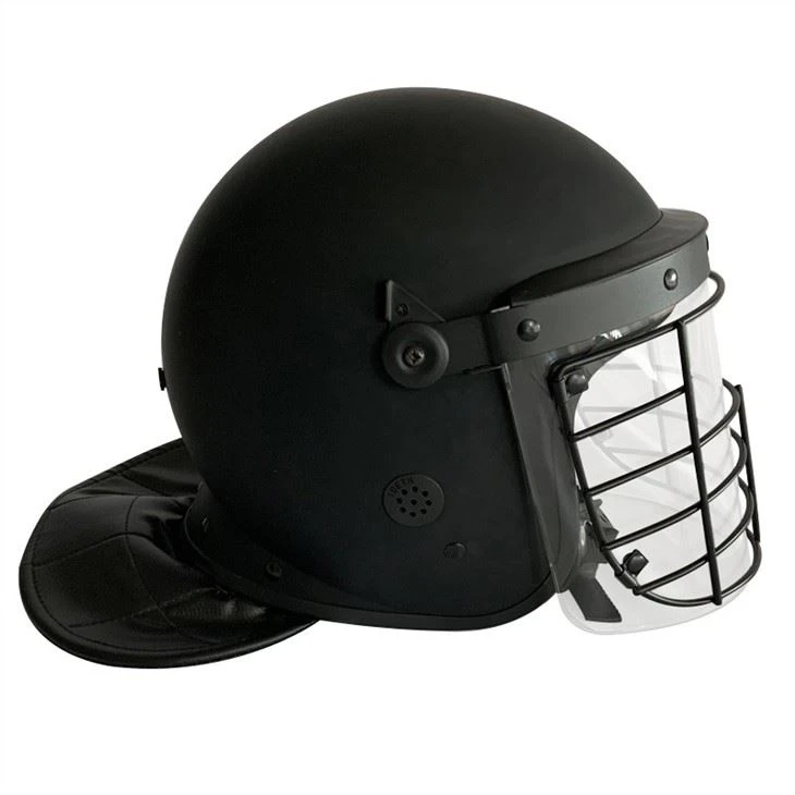Police Security Anti Riot Helmet With Hard Neck Protector