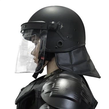 Novo design de capacete antimotim europeu de segurança policial com escudo reto